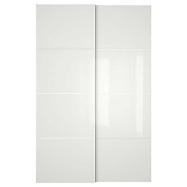 Пара раздвижных дверей, белое стекло 150x236 см IKEA FÄRVIK ФЭРВИК 793.116.26 - фото 1