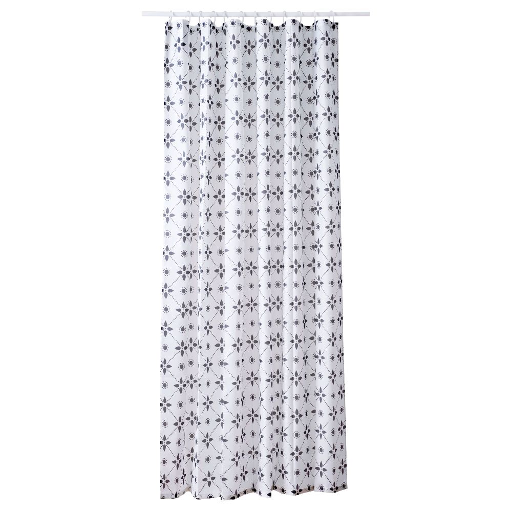 Штора для ванной ВИНТЕР 2015, белый/светло-серый (180x200 см) - схема-чертеж с размерами