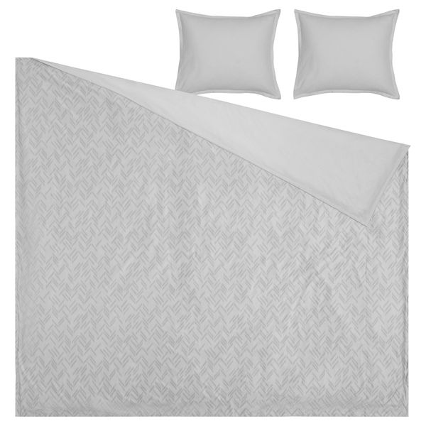 Пододеяльник и 2 наволочки, 200x200, 50x60 см, серый IKEA NÅLGINST 905.671.83 - фото 3