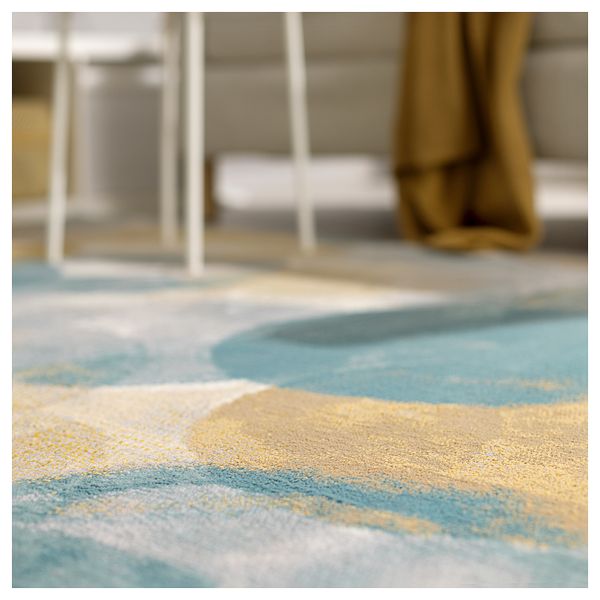 Ковер, короткий ворс, 160x230 см, орнамент-круги, светло-бежевый IKEA UTTAG 305.659.07 - фото 5