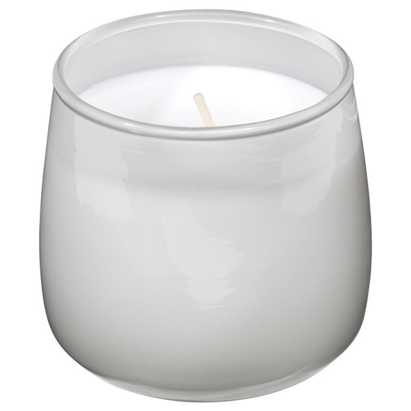 Ароматическая свеча в стакане, Горный воздух, серый, 7.5 см IKEA ФРИСКХЕТ 503.500.29 - фото 2