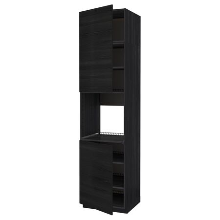 Высокий шкаф для духовки/2дверцы/полки, черный, Тингсрид черный 60x60x240 см IKEA МЕТОД 992.334.11
