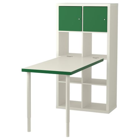 Стол, комбинация КАЛЛАКС, бел/зелен, белый (77x147 см)