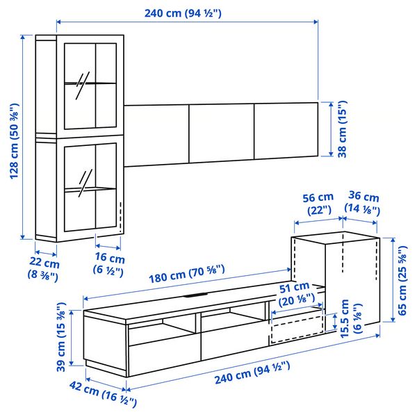 IKEA, дополнительный ракурс - схема-чертеж с размерами