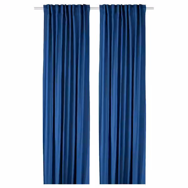 GINSTMOTT ГИНСТМОТТ Гардины, 2 шт. - темно-синий/с лентой 145x300 см - фото 1