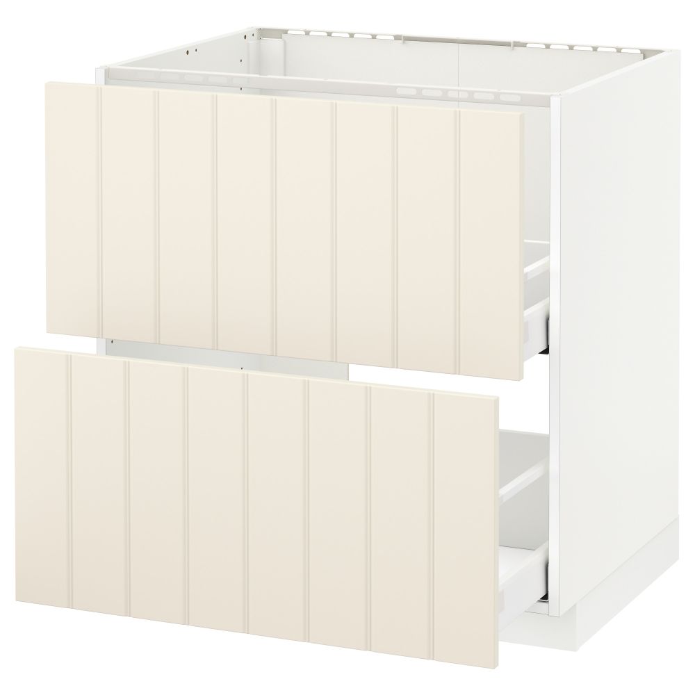 Напольный шкаф под мойку + 2 фронтальных панели, 2 ящика МЕТОД / МАКСИМЕРА, белый, Хитарп белый с оттенком - схема-чертеж с размерами