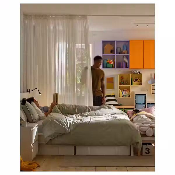 ÄNGSFRYLE ЭНГСФРЮЛЕ Гардина, 1 шт. - белый/с лентой 300x300 см - фото 2