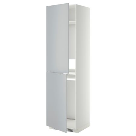 Высокий шкаф для холодильник, морозильник, 60x60x220 см, белый, Veddinge серый IKEA METOD МЕТОД 999.252.24