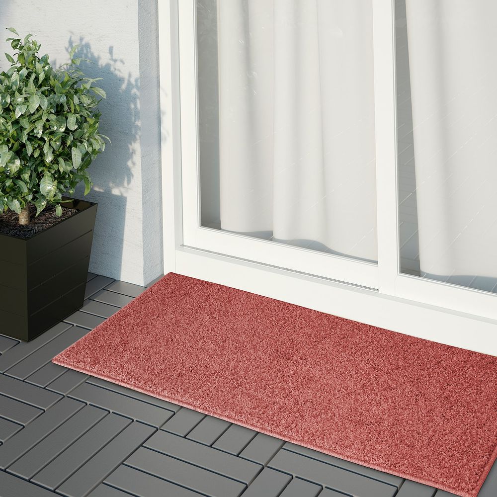 Ковер, длинный ворс, светлый коричнево-красный 57x120 см IKEA ALLERSLEV АЛЛЕРСЛЕВ 505.086.85 - фото 1