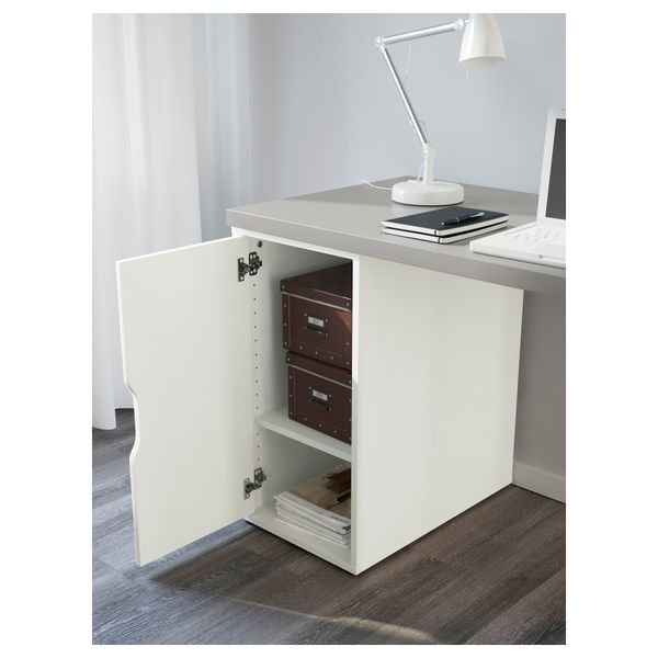 Стол ЛИННМОН / АЛЕКС, серый, белый (120x60 см) - схема-чертеж с размерами