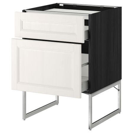 Напольный шкаф, 2 фронтальных панели, 3 ящика МЕТОД / МАКСИМЕРА, черный, Лаксарби белый