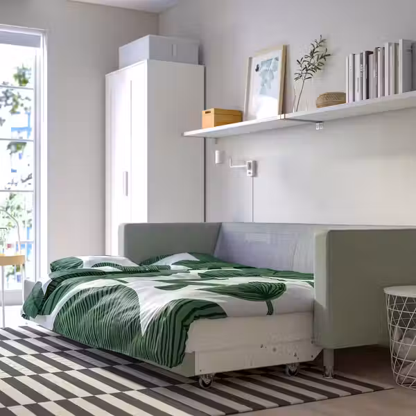 LANDSKRONA 3-местный диван-кровать - Gunnared светло-зеленый/металл - фото 4