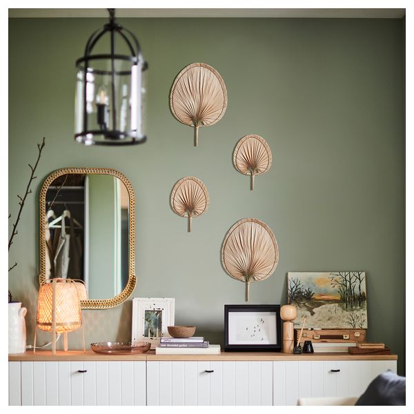 Настенное украшение, 2 шт., пальмовый лист ручная работа IKEA MOLNSKOG 405.180.29 - фото 5