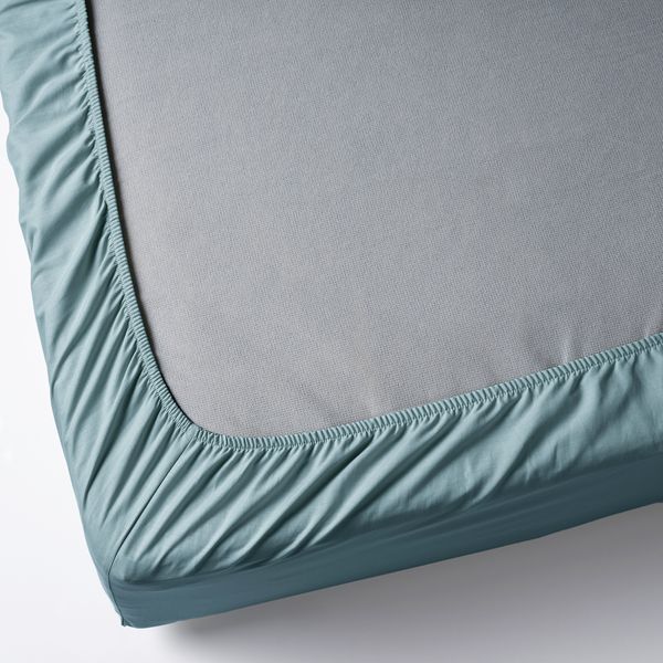 Простыня натяжная, 90x200 см, голубой IKEA DVALA 205.016.71 - фото 5