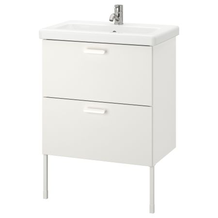 Шкаф для раковины с 2 ящиками, 64x43x87 cm IKEA TVÄLLEN ЛЕН ТВЭЛЛЕН, BEGIVENHET БЕГИВЕНХЕТ 093.364.23