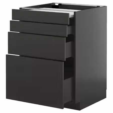 METOD / KNIVSHULT Напольный шкаф с выдвиж панелью/3ящ