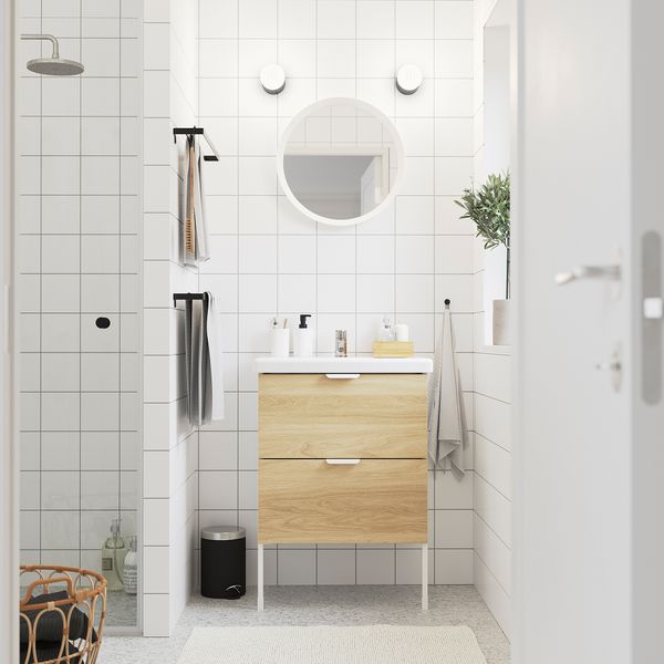 Шкаф для раковины с 2 ящиками, 64x43x87 cm IKEA TVÄLLEN ЛЕН ТВЭЛЛЕН, BEGIVENHET БЕГИВЕНХЕТ 693.364.20 - фото 3