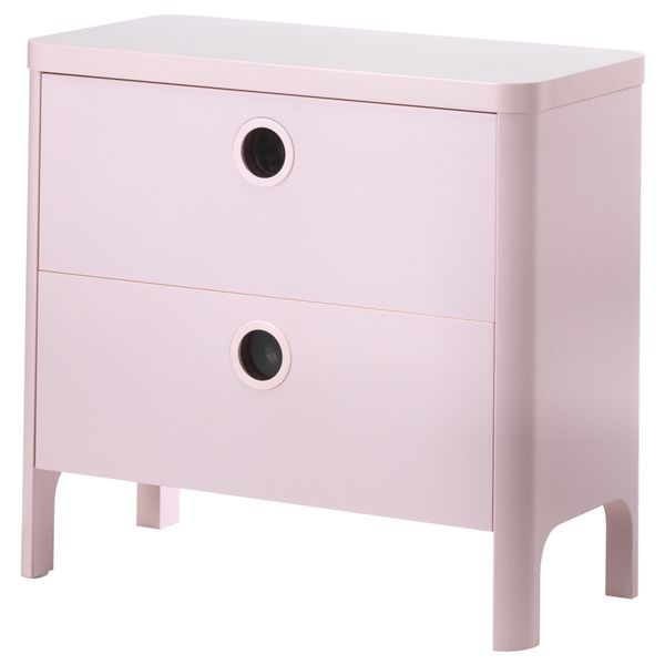 Комод с 2 ящиками БУСУНГЕ, светло-розовый (80x75 см) - фото 1