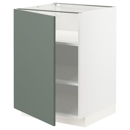 Напольный шкаф с полками, белый/Бодарп серо-зеленый 60x60 см IKEA METOD МЕТОД 194.452.90