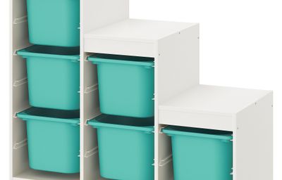 Комбинация для хранения, белый, бирюзовый, 99x44x94 см IKEA TROFAST ТРУФАСТ 193.293.80