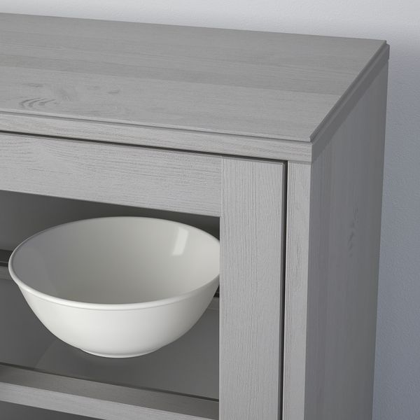 Шкаф-витрина, 81x35x123 см, серый IKEA HAVSTA ХАВСТА 104.151.98 - фото 5