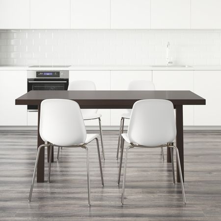 Стол и 4 стула, темно-коричневый/белый 170 см IKEA VÄSTANBY/VÄSTANÅ ВЭСТАНБИ/ВЭСТАНО / LEIFARNE ЛЕЙФ-АРНЕ 492.414.80