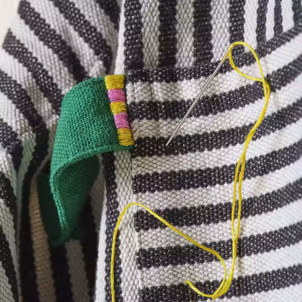 MÄVINN МЭВИНН Фартук - чёрный белый/полоска 92x90 см - фото 2