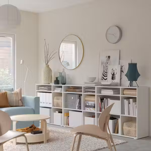 VIHALS Комбинация стеллажей - белый 286x37x90 см - фото 2