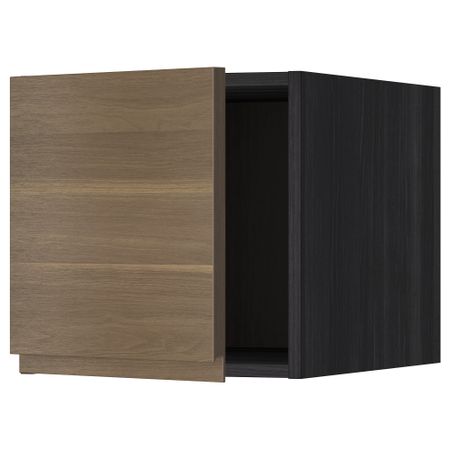 Верхний шкаф, 40x40 см, черный, Voxtorp под грецкий орех IKEA METOD МЕТОД 194.596.25