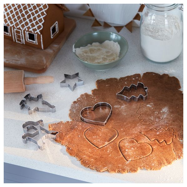 Формочки для печенья, 5 шт., разные формы нержавеющая сталь IKEA VINTERFINT 305.288.11 - схема-чертеж с размерами