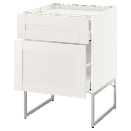 Напольный шкаф, 2 фронтальных панели, 3 ящика МЕТОД / МАКСИМЕРА, белый, Сэведаль белый