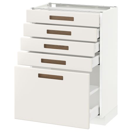 Напольный шкаф с 5 ящиками МЕТОД / МАКСИМЕРА, белый, Мэрста белый