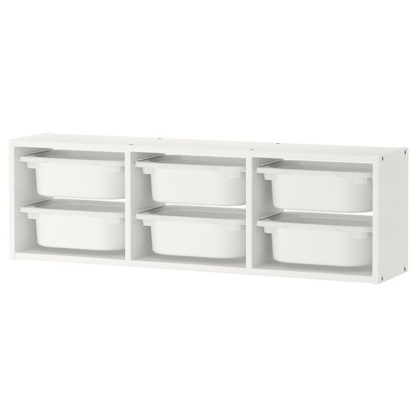 Настенный модуль для хранения, белый, белый, 99x21x30 см IKEA TROFAST ТРУФАСТ 798.983.06 - фото 2
