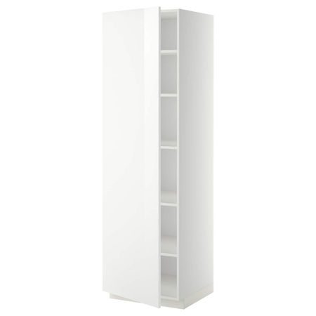 Высокий шкаф с полками, белый/Рингульт белый 60x60x200 см IKEA METOD МЕТОД 294.459.92