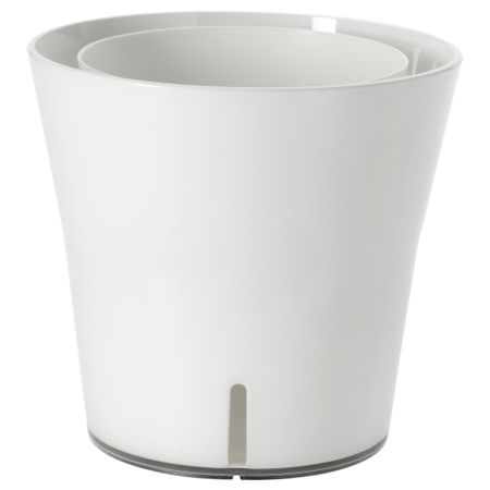 Горшок с самополивом ГРЁНПЕППАР, белый (12 см)