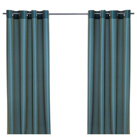 Гардины, 1 пара ПЭРЛЬБУСКЕ, зелено-синий (145x300 см)