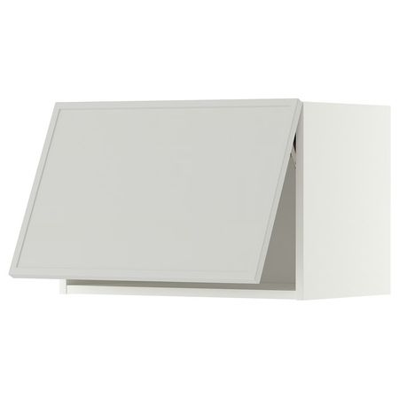 METOD Горизонтальный навесной шкаф - белый/Aspudden светло-серый 60x40 см