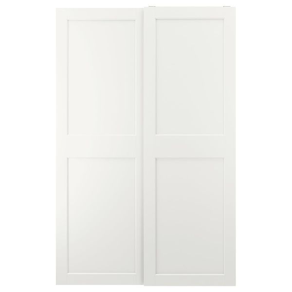 Пара раздвижных дверей, белый 150x236 см IKEA GRIMO ГРИМО 493.935.05 - фото 1