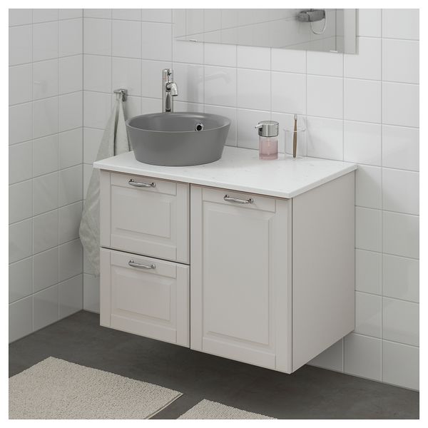 Шкаф со столешницей 40см раковина ГОДМОРГОН/ТОЛКЕН / КАТТЕВИК, серый - схема-чертеж с размерами