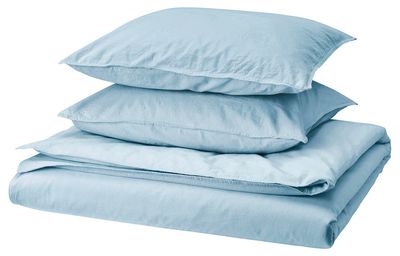 ÄNGSLILJA Пододеяльник и 2 наволочки - сине-серый 200x200/50x60 см