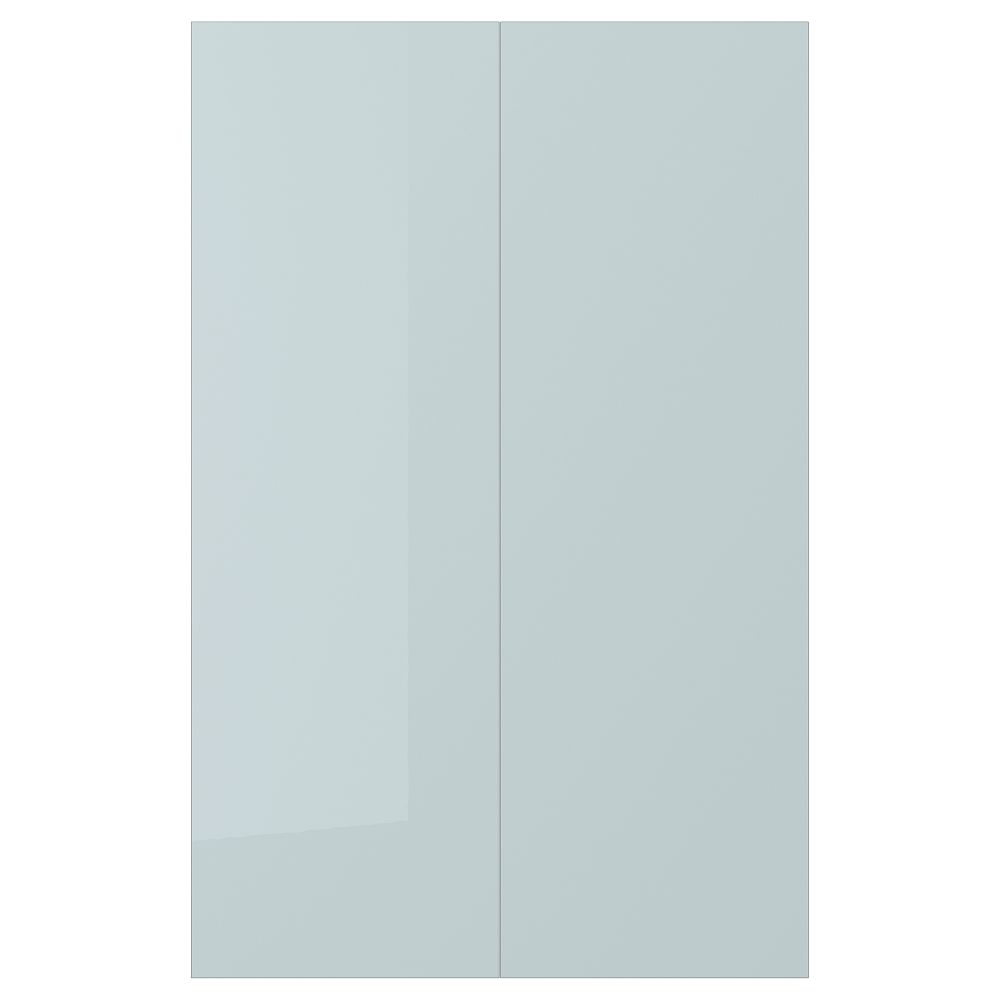 Дверца для напольного углового шкаф, 2 шт., 25x80 см, глянцевый серо-синий светлый IKEA KSTALLARP СТАЛЛАРП КАЛЛАРП 305.201.55 - фото 1