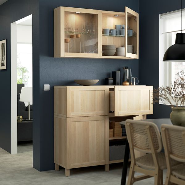 Дверь, фронтальная панель ящика, под беленый дуб 60x38 см IKEA HANVIKEN ХАНВИКЕН 405.045.22 - фото 3