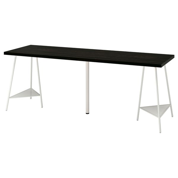 Письменный стол, черно-коричневый, белый, 200x60 см IKEA TILLSLAG ТИЛЛЬСЛАГ, LAGKAPTEN ЛАГКАПТЕН 594.176.81 - фото 1