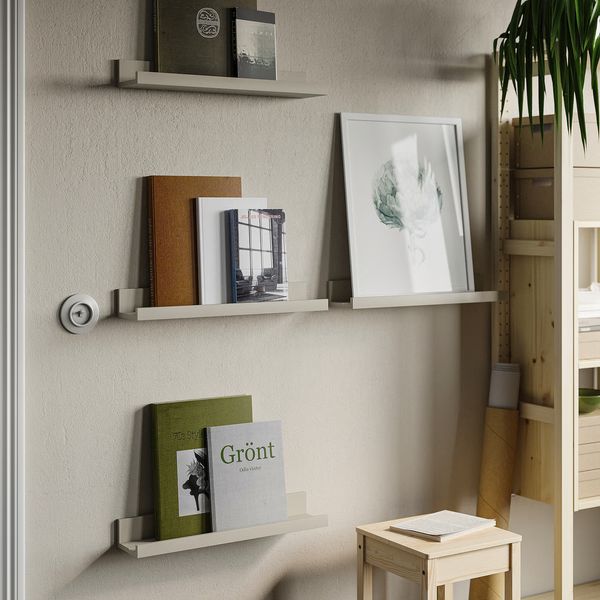 MOSSLANDA Полка для картин - серо-бежевый 55 см - схема-чертеж с размерами