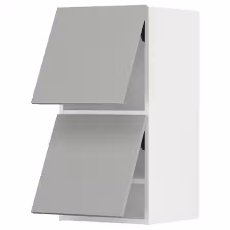 METOD Навесной шкаф/2 дверцы, горизонтал - белый/Havstorp светло-серый 40x80 см