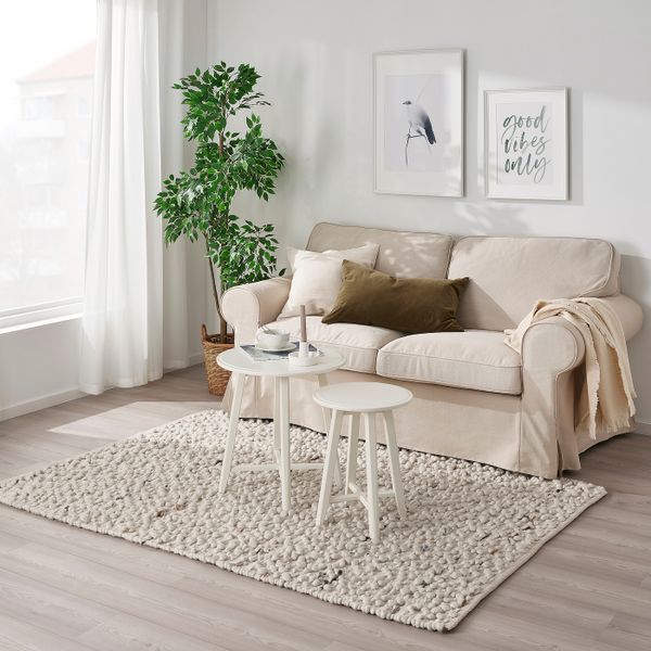 Ковер безворсовый, ручная работа белый с оттенком/разноцветный 133x195 см IKEA SVÄRDBORG СВЭРДБОРГ 205.079.27 - фото 3