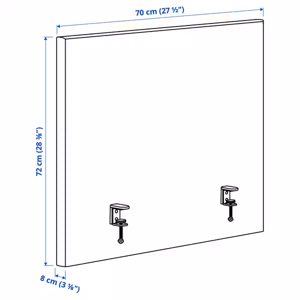 MITTZON МИТТЗОН Шумопоглощающий экран для стола - Gunnared бежевый 70x72 см - схема-чертеж с размерами