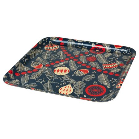 Поднос ВИНТЕР 2018, с рисунком, синий (33x33 см)