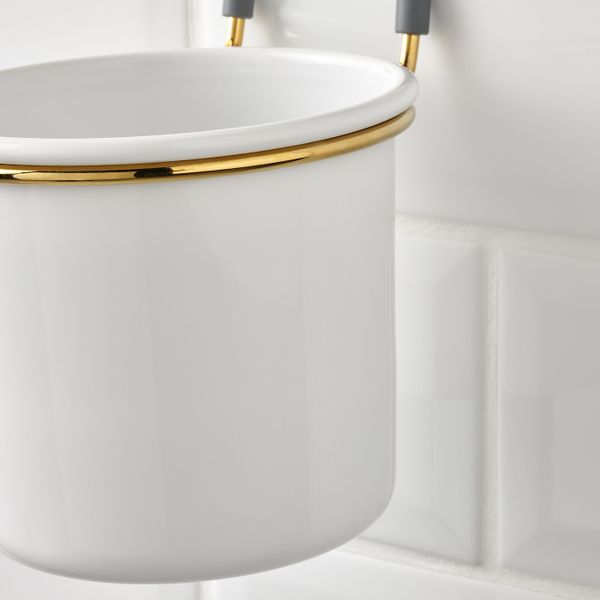 Контейнер, белый/желтая медь полированный 14x16 см IKEA HULTARP ГУЛЬТАРП 704.628.32 - схема-чертеж с размерами