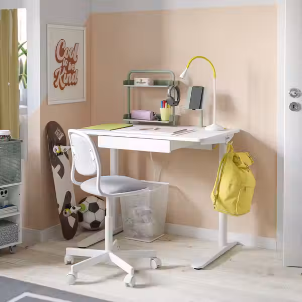 RELATERA Письменный стол, комбинация - белый/светлый серо-зеленый 90x60 см - фото 2